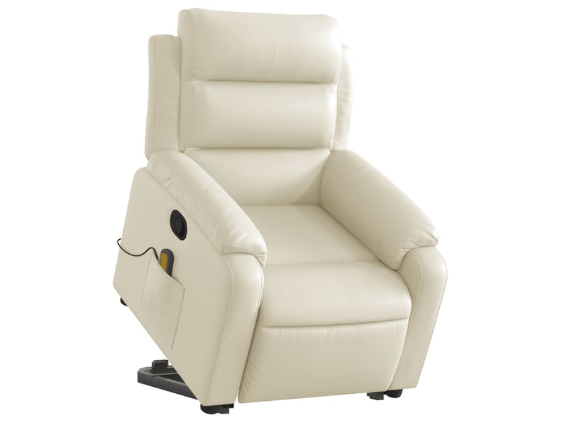  Fauteuil de bureau, fauteuil inclinable de massage crème similicuir  - Conforama C
