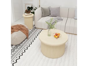 Table basse rond(e) coloris naturel <strong></strong> <strong></strong> - 68.7 cmx40.1 cm