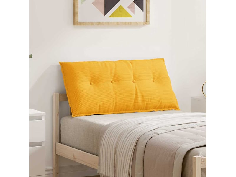 Coussin de dos, coussin de dossier jaune clair 100 x 50 cm tissu en velours côtelé cf54768 - Conforama B