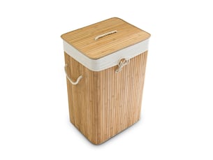 Panier à linge rectangulaire pliable avec poignées ventilation 65,5 x 43,5 x 33,5 cm en bambou naturel 13_0005749