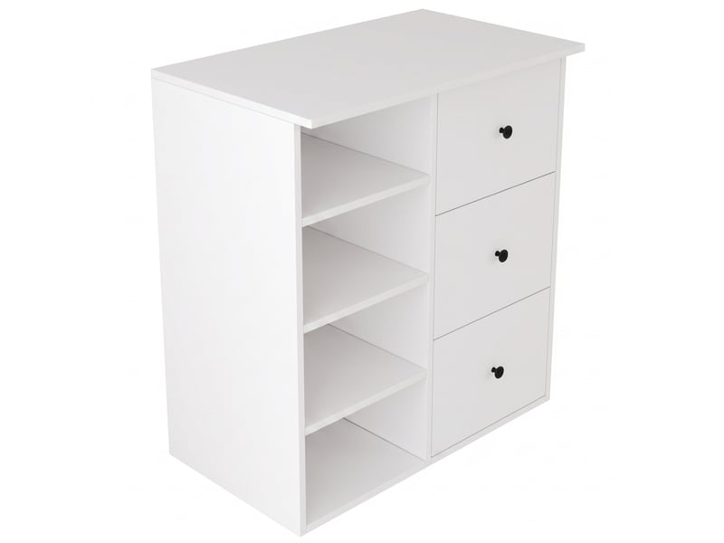 Commode à langer 2-en-1 avec 3 tiroirs 82x50x100 cm en mdf blanc - Conforama E