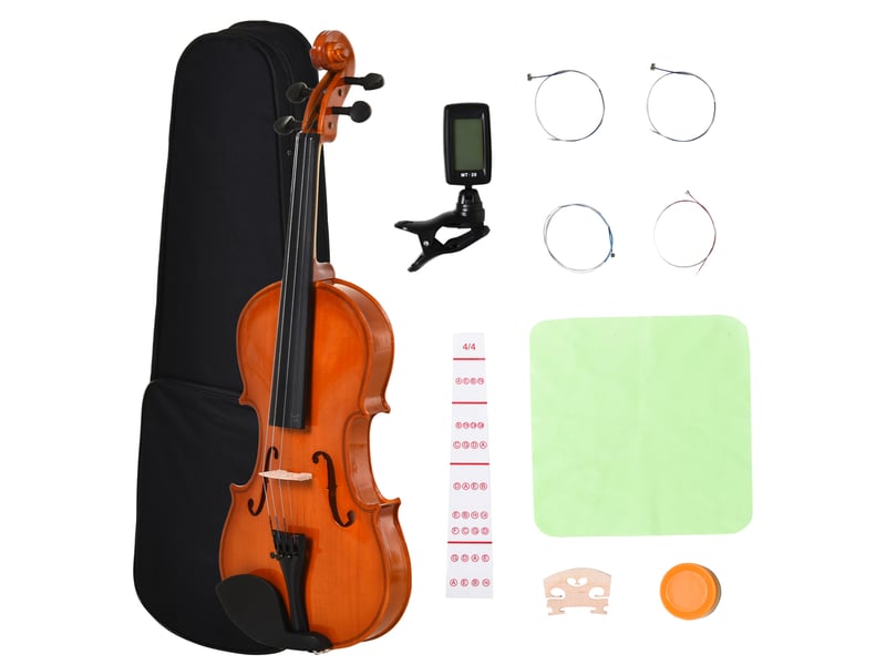  Violon 44 pleine grandeur avec étui, accordeur, épaulière, archet, colophane, cordes rechange et chiffon  - Conforama A