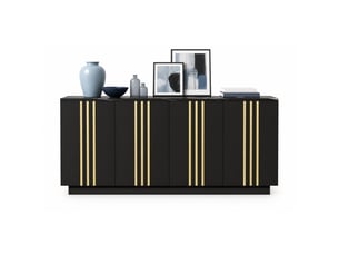 Buffet 4 porte(s)  0 tiroir(s) <strong></strong> <strong></strong> - 140 cm coloris noir 