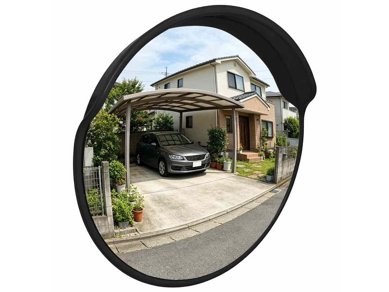  Miroir de circulation convexe extérieur noir ø 45 cm polycarbonate cf62694  - Conforama B