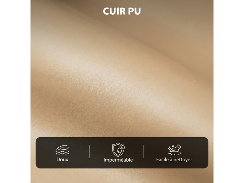  Fauteuil relax inclinable, fauteuil de relaxation en pu avec repose-pieds, beige, dossier réglable par poussée  - Conforama R