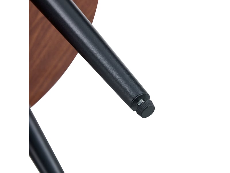  Table basse ronde noyer en 3d surface texturée avec pieds en métal pour petit espace  - Conforama E