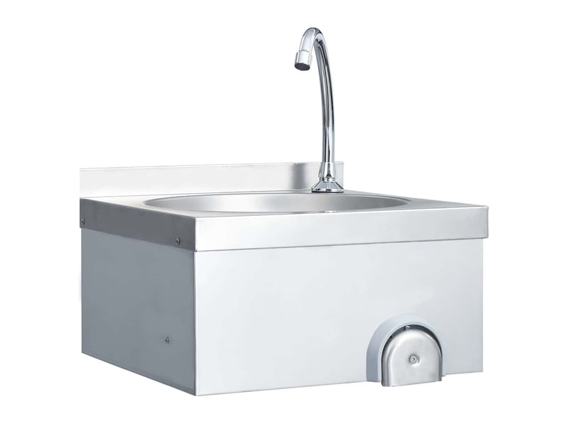 Lavabo de lavage avec robinet et distributeur de savon inox cf65660 - Conforama D