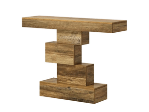 Table console, 108x30x80 cm, panneaux de particules e1, bois clair