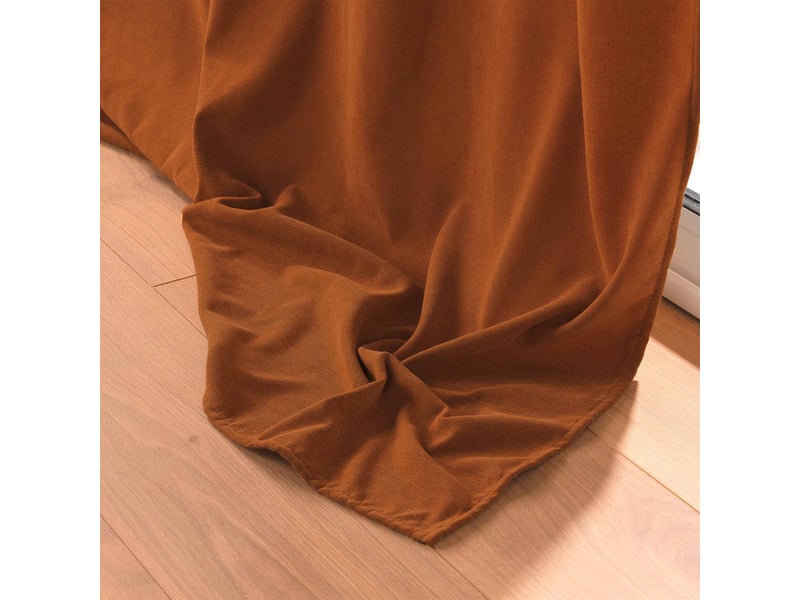  Rideau à œillets velours novana 135x260cm camel  - Conforama C
