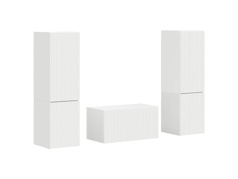  Ensemble meuble tv - banc tv - meuble de rangement 5 pcs blanc bois d'ingénierie  - Conforama A