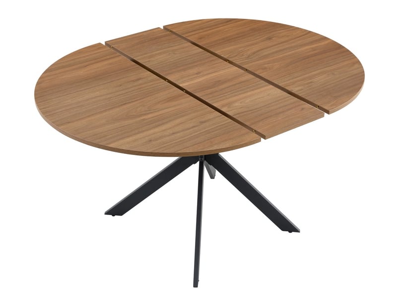  Table à manger extensible moderne en mdf et métal finition noyer  - Conforama D