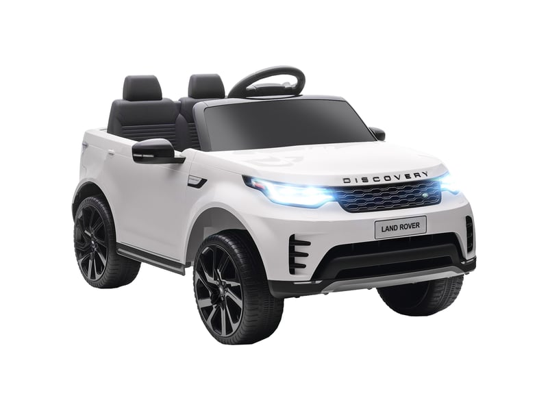 Voiture électrique land rover sous licence, avec phares led, klaxon et télécommande, 105 x 68,5 x 58 cm, blanche - Conforama A