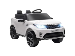 Voiture électrique land rover sous licence, avec phares led, klaxon et télécommande, 105 x 68,5 x 58 cm, blanche