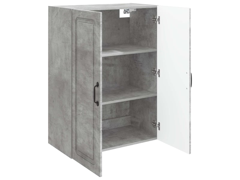 Armoire murale salon 66x34,5x90cm bois d'ingénierie gris béton shl7748 - Conforama C
