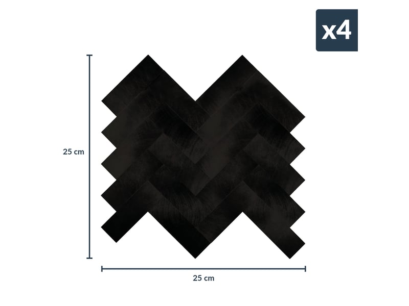  Crédence adhésive murale 3d  - effet chevron 4 pièces 25x25 cm  - Conforama C