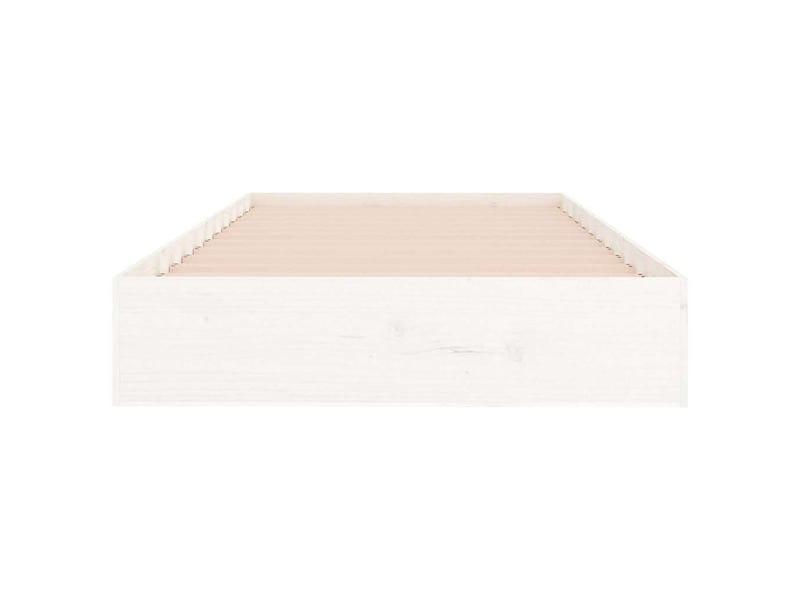  Lit simple- lit adulte -  cadre de lit sans matelas blanc bois massif 100x200 cm  - Conforama D