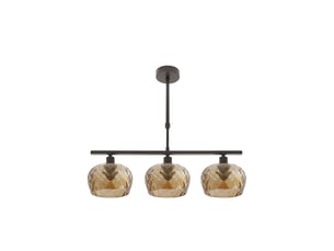 Fabrilamp estela, lampe, moderne, 3 x e14, marron, 45-57 x 55 x 13 cm