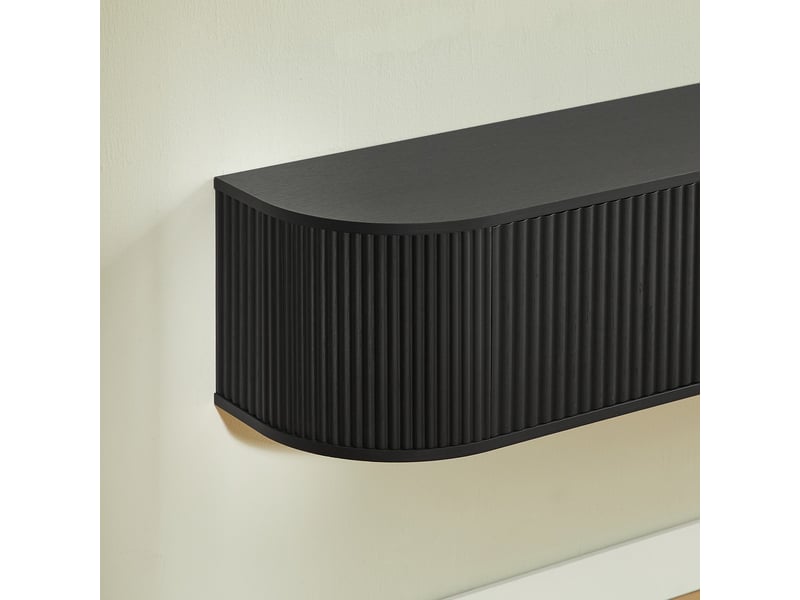  Meuble tv mural 180 cm avec grand rangement et passe-câbles, convient pour téléviseurs 50 à 80 pouces, design moderne  - Conforama D