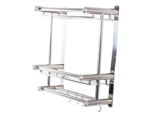 Armoire de salle de bains murale, 2-tier avec crochets, métal, douche suspendue caddy