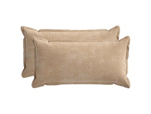 Lot de 2 housses de coussin houten taupe 40 x 80 cm tissu chenille cf49366