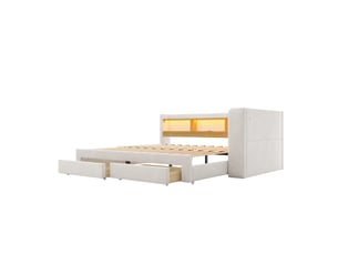 Lit coffre 90x200 cm <strong>OOIILLEE</strong>  <strong></strong> coloris beige