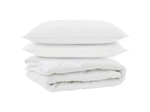 Duvet toutes saisons avec oreiller 3 pièces - couette blanc microfibre