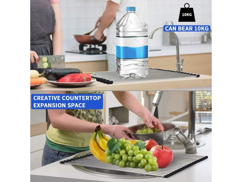 Égouttoir pliable  égouttoir à vaisselle en acier inoxydable robuste pour vaisselle, assiettes, tasses, bouteilles (noir)  - Conforama C