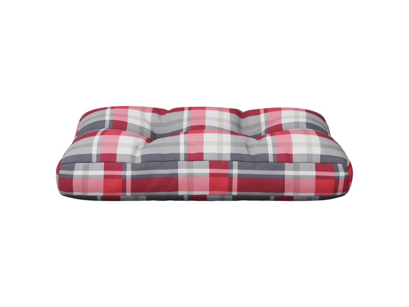  Coussin de palette, coussin de chaise, coussin de canapé motif à carreaux rouge 60x40x12 cm tissu cf55377  - Conforama E