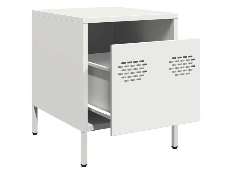  Lot de 2 tables de chevet - cabinet de chevet - table de nuit blanc 35x39x43,5 cm acier  - Conforama C