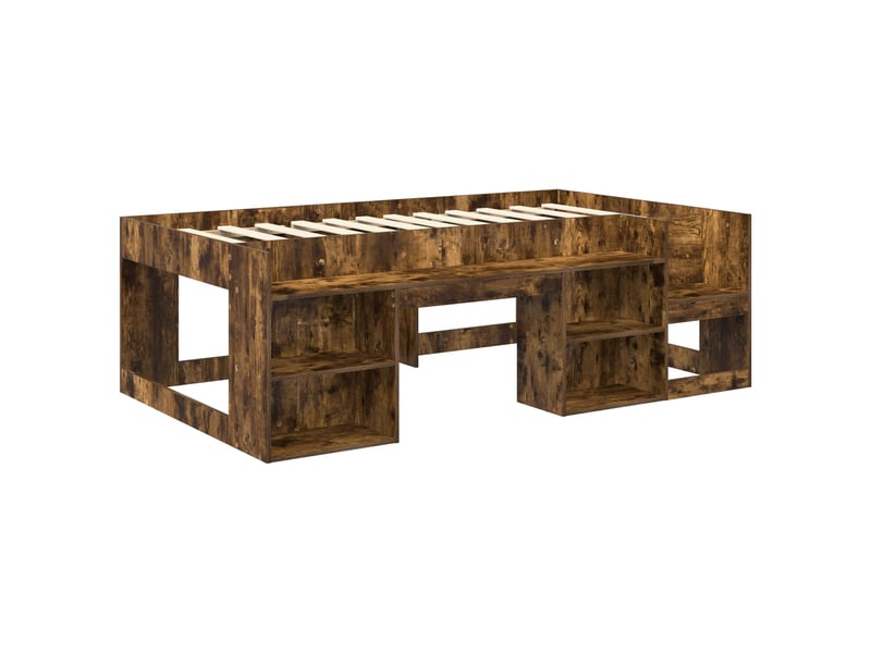  Cadre de lit pour enfants - lit jeune avec rangement chêne fumé 90 x 200 cm  - Conforama C