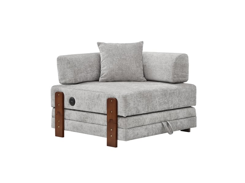  Canapé convertible, canapé-lit – gris clair, avec accoudoirs, port usb  - Conforama B