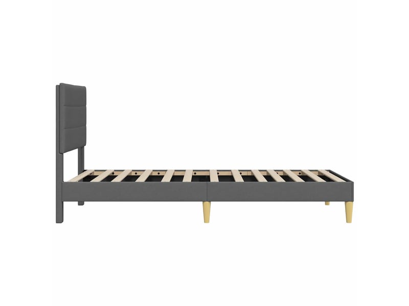  Lit simple- lit adulte -  cadre de lit avec tête de lit gris foncé 100 x 200 cm tissu  - Conforama D