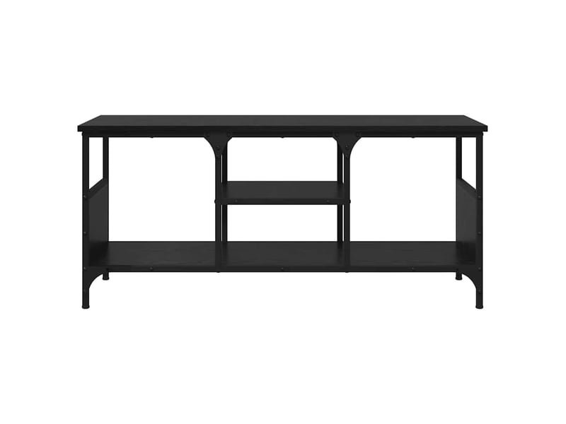 Meuble tv - banc tv - meuble de rangement chêne noir 100 x 35 x 45 cm bois d'ingénierie et fer  - Conforama E