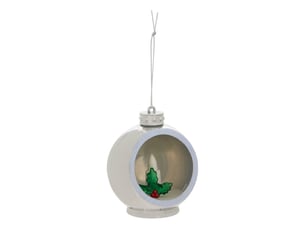 Boule bougie de noël lumineuse led h. 8 cm à piles