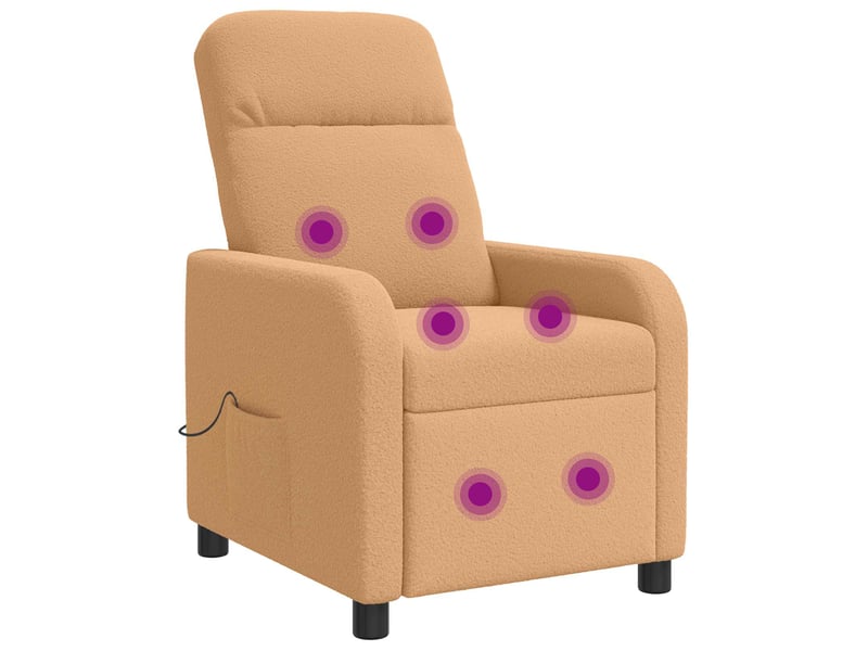  Vidaxl fauteuil de massage inclinable beige bouclé  - Conforama A