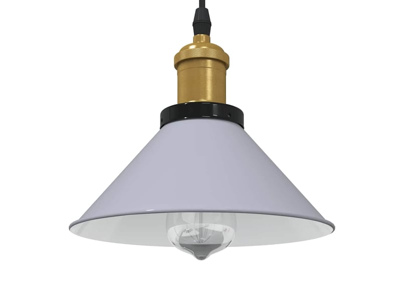  Lampe suspendue, suspension luminaire réglable hauteur e27 gris brillant ø 22cm métal  - Conforama B