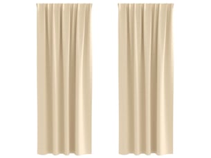 Lot de 2 rideaux occultants, rideaux black-out avec anneaux crème 225 x 140 cm cf44628