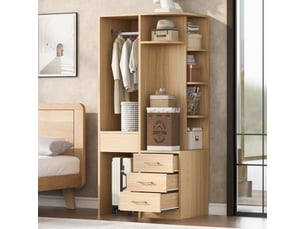 Armoire 1 porte(s)   3 tiroir(s) <strong>DZMDIP</strong> <strong></strong> coloris naturel largeur 55 cm