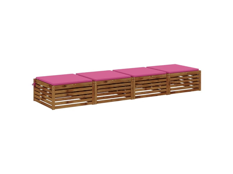  Lot de 4 coussins de siège, coussins d'assise soest 100 % polyester rose cf60481  - Conforama C