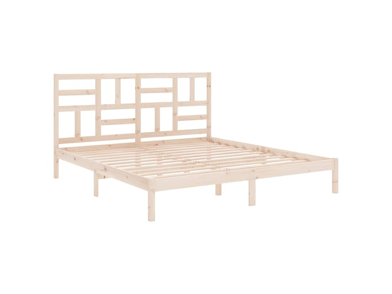 Lit double- lit adulte - cadre de lit sans matelas bois massif 180x200 cm - Conforama C