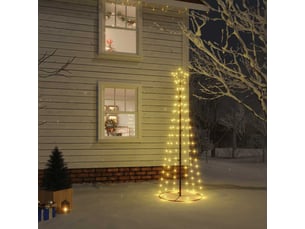Arbre de noël, sapin de noël cône blanc chaud 108 led 70x180 cm
