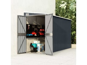 Abri de jardin mural anthracite 118x288x178 cm acier