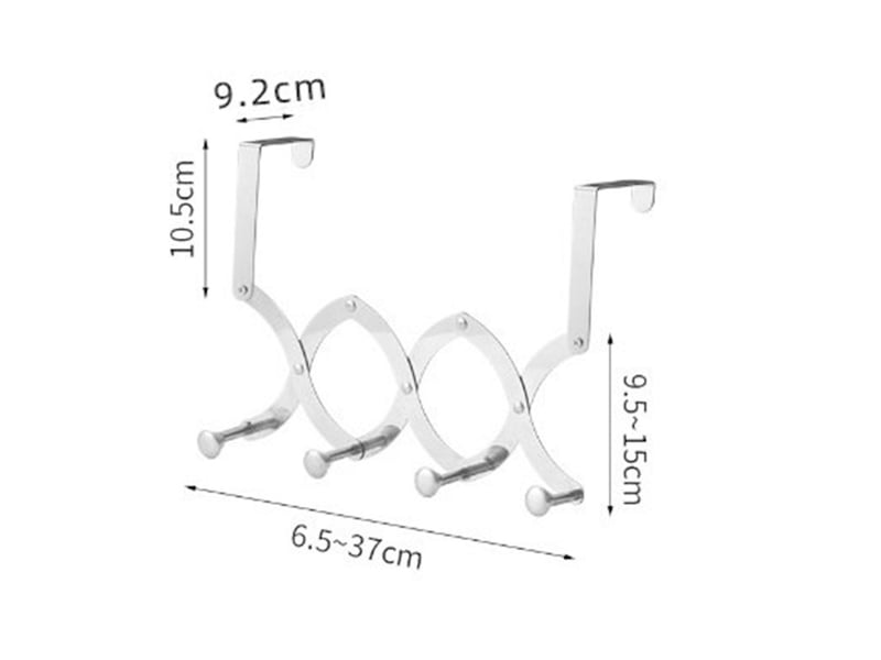  Séchoir à linge en acier inoxydable pour radiateur, sans perçage, porte arrière, organiseur de cuisine, étendoir à vêtements à suspendre (4 crochets, gris  - Conforama D