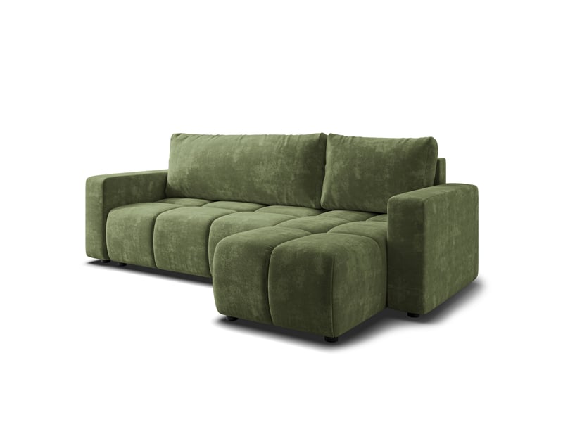  Canapé d'angle ramil, tissu chenille vert  - Conforama A