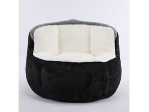 Fauteuil pouf géant 106x110x77 cm, sans montage, assise douillette, recouvert de peluche synthétique avec garnissage en mousse, coloris multicolore
