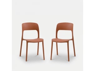 Lot de 2 chaises de salle à manger empilables numana - rouge