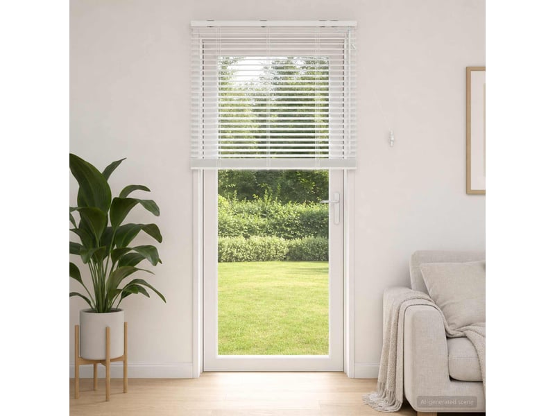 Store vénitien, store de fenêtre blanc 80 x 250 cm 35 mm bois de paulownia massif cf47827 - Conforama B