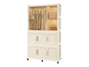 Armoire 9 porte(s) battante   <strong>HAVRYA</strong> <strong></strong> coloris beige largeur 45 cm