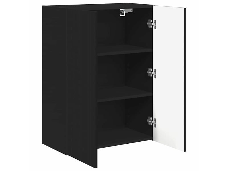  Meuble tv - banc tv - meuble de rangement mural 59,5 x 31 x 80 cm noir bois d'ingénierie  - Conforama E
