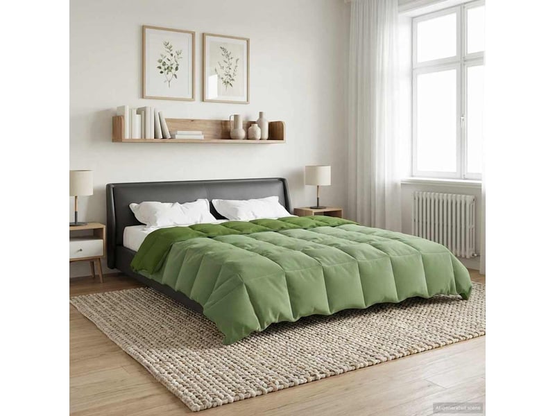  Couette - duvet d'été 240 x 260 cm été microfibre (100% polyester) vert  - Conforama B